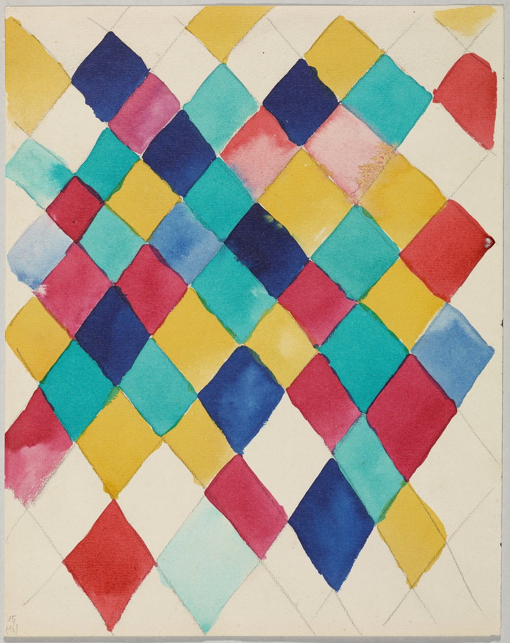 Barevná studie s kosočtverci od Wassily Kandinsky