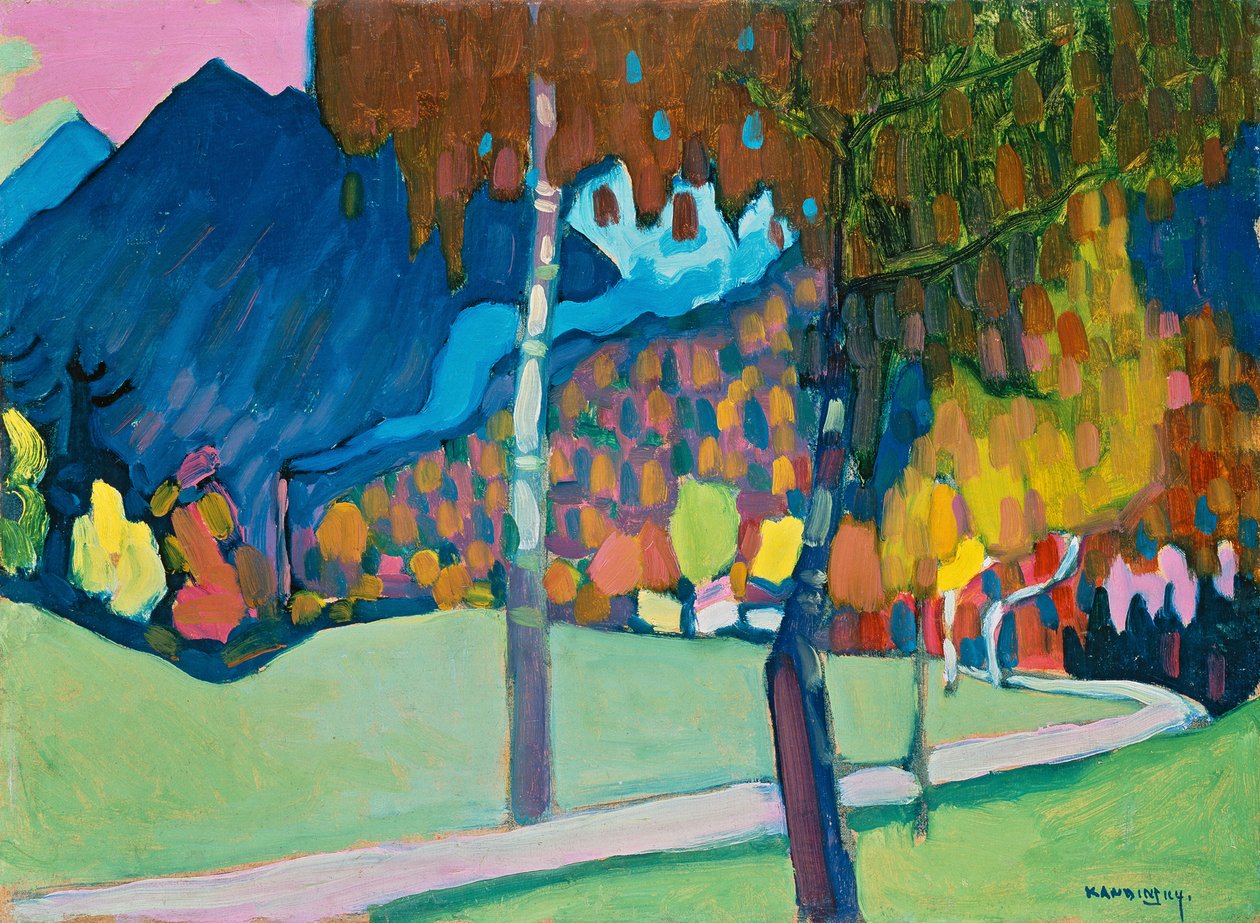 Podzimní studie, pravděpodobně z Oberau od Wassily Kandinsky
