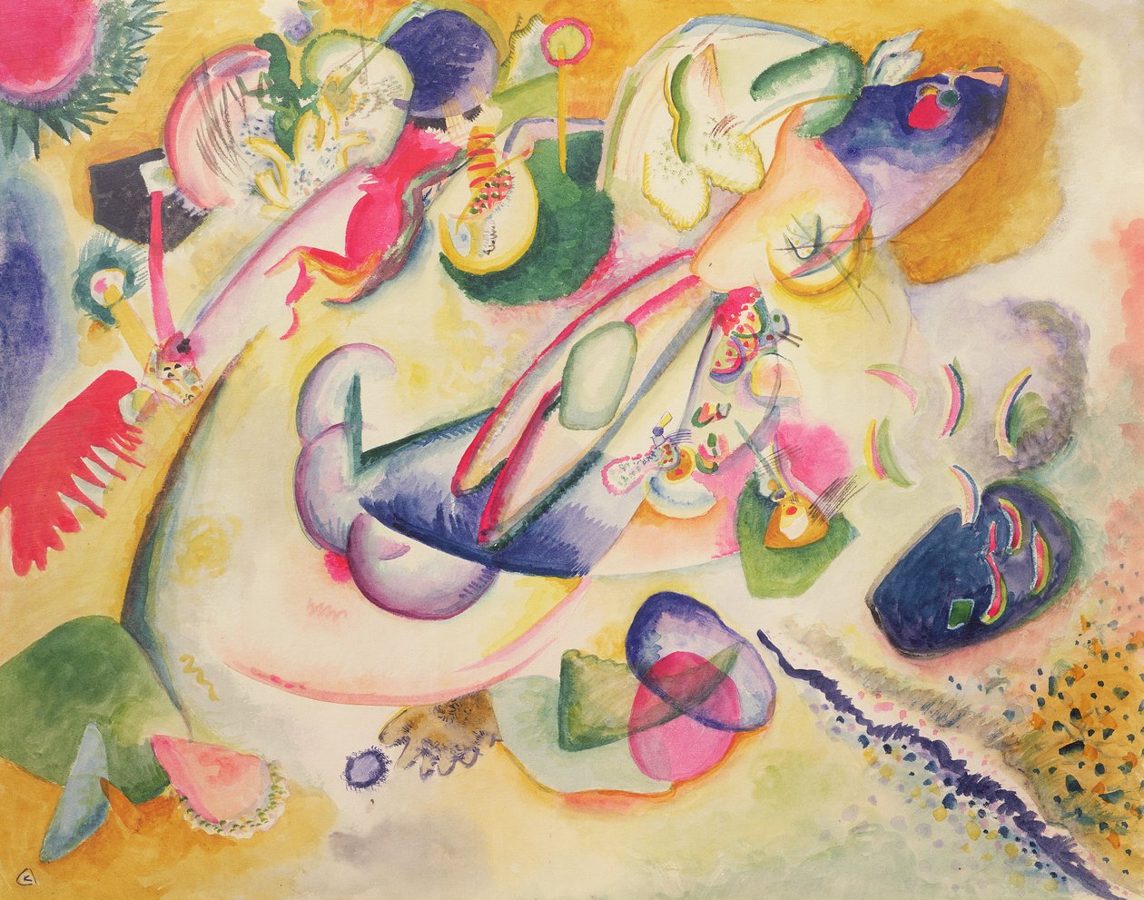 Improvizace, cca 1914 (wc a tužka na papíře) od Wassily Kandinsky