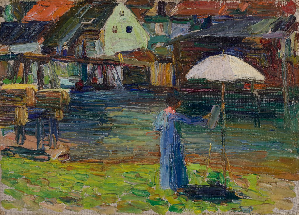 Kallmünz - Gabriele Münter při malování I od Wassily Kandinsky