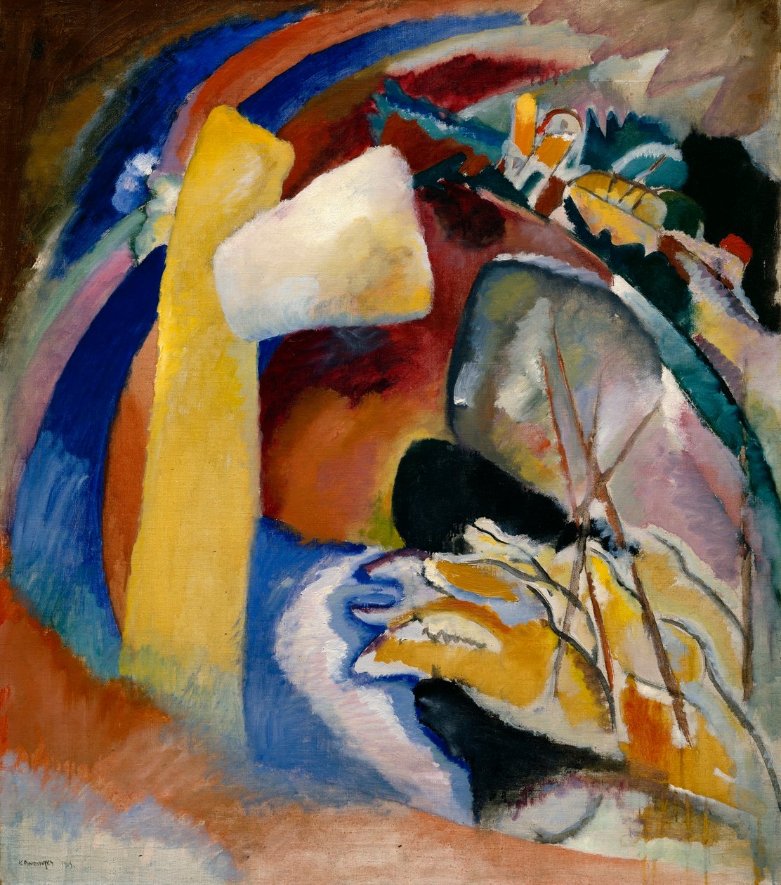 Kandinskij - Studie k obrazu s bílou formou, 1913 od Wassily Kandinsky