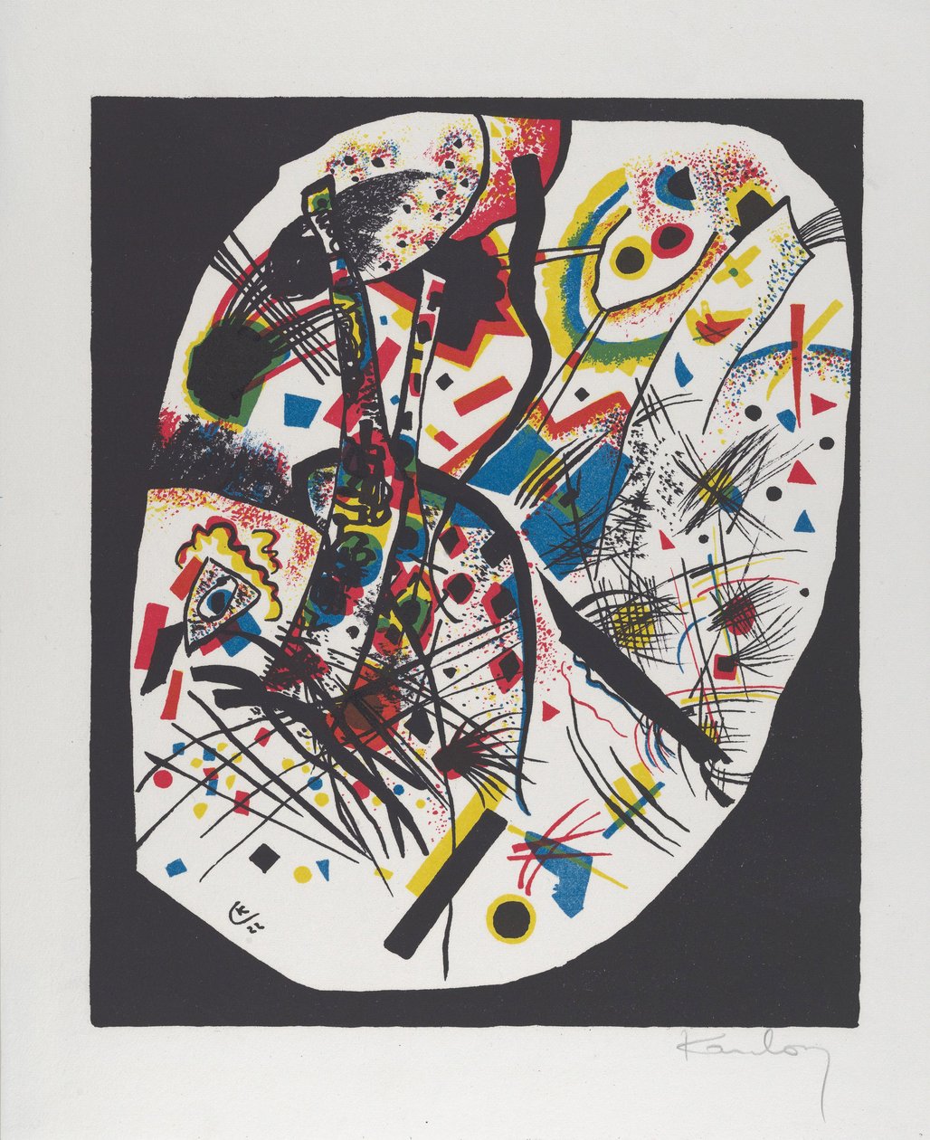 Kleine Welten III (Small Worlds III), 1922 (litografie v červené, modré, žluté a černé barvě) od Wassily Kandinsky