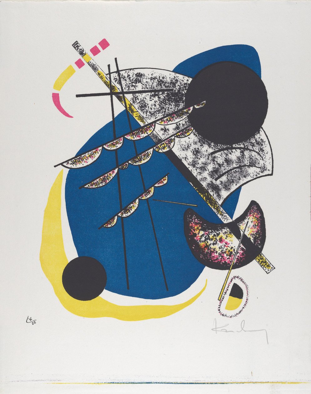 Kleine Welten II (Small Worlds II), 1922 (litografie tištěná černá, červená, modrá, žlutá) od Wassily Kandinsky