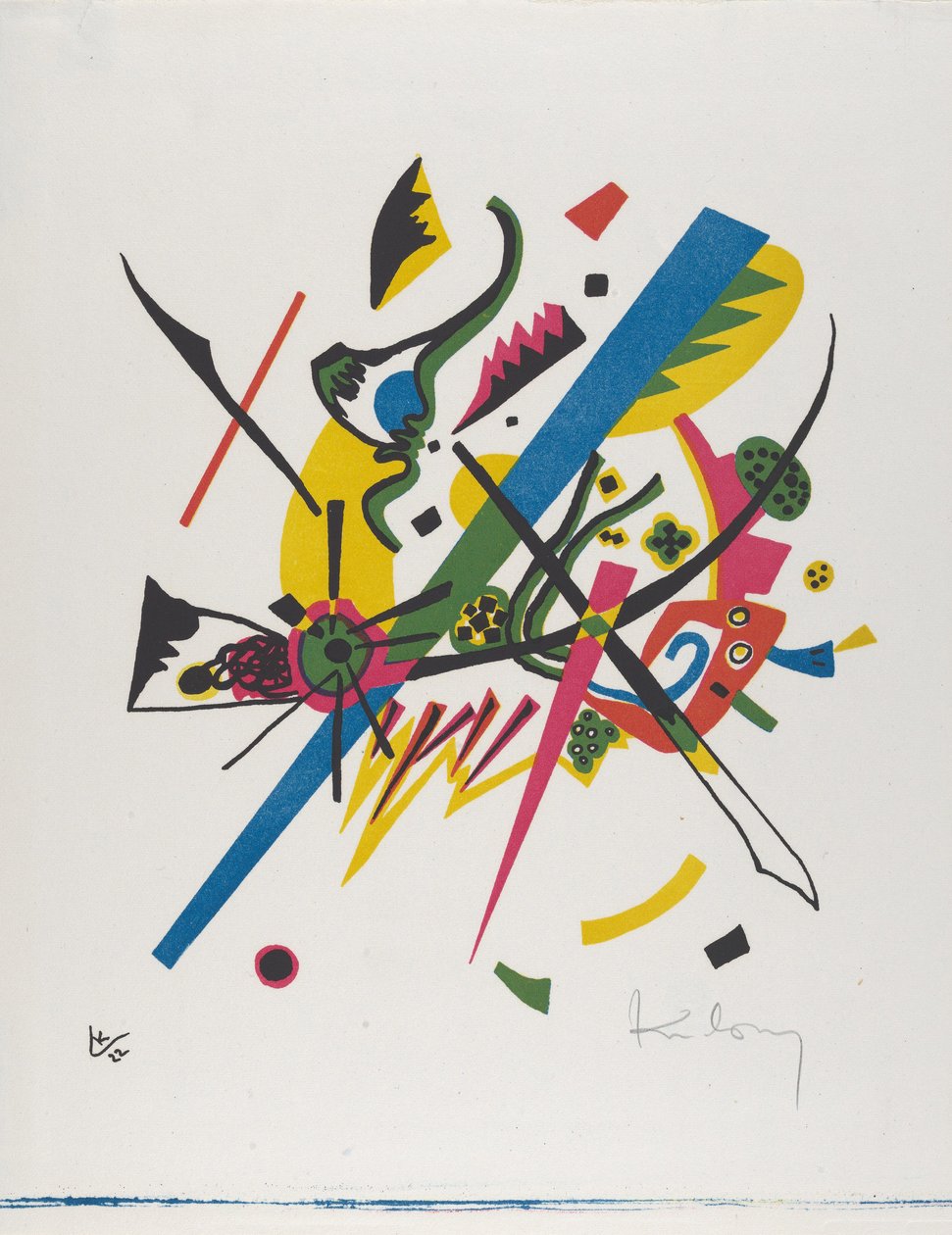 Kleine Welten I (Small Worlds I), 1922 (litografie tištěná modrou, červenou, žlutou a černou barvou) od Wassily Kandinsky