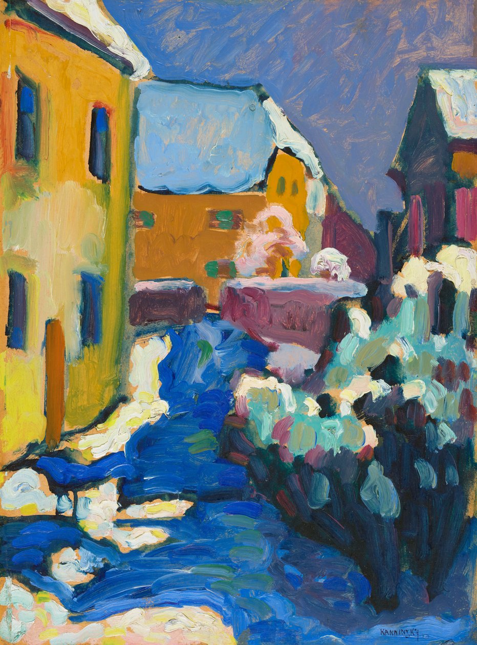 Kochel - Hřbitov a fara od Wassily Kandinsky
