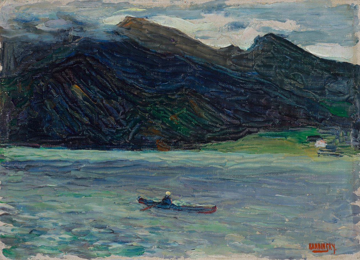 Kochel – jezero s lodí od Wassily Kandinsky