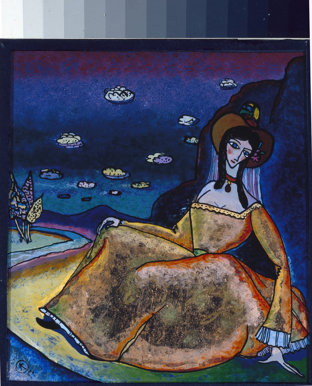 ""Dáma ve zlatých šatech"" Obraz Vasilije Kandinského (nebo Wassily Kandinského nebo Kandinského od Wassily Kandinsky