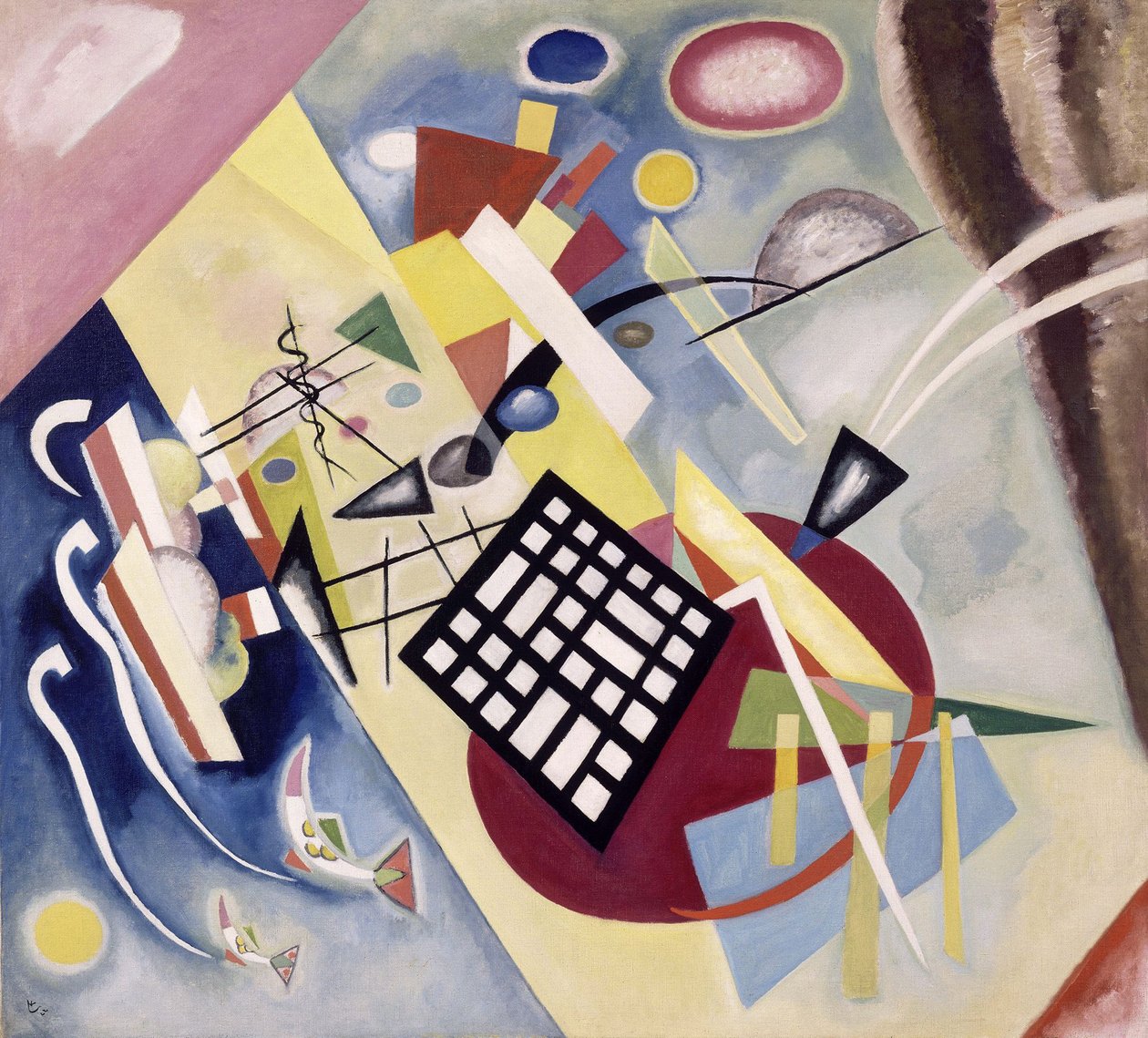 ""Černá mřížka"" Malba Vasilije Kandinského (nebo Wassily Kandinského nebo Kandinského od Wassily Kandinsky