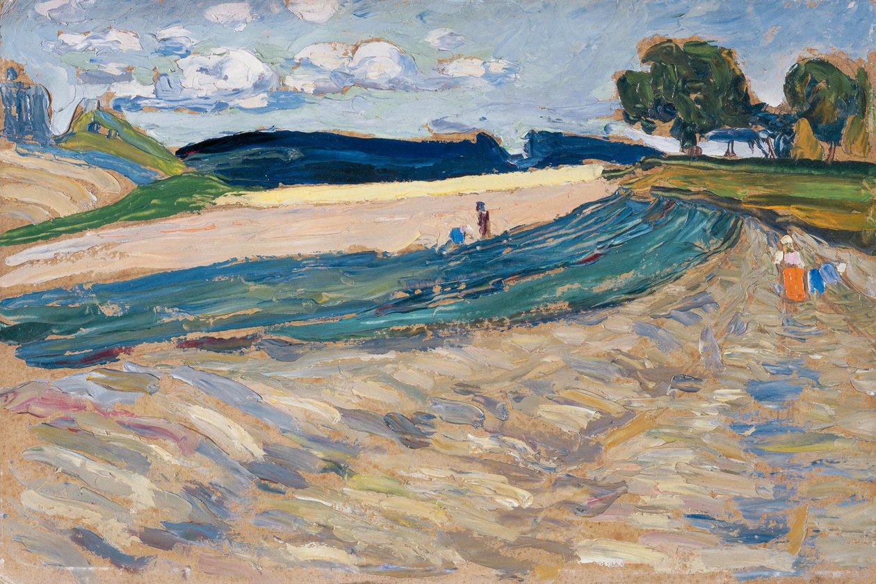 Krajina se žlutým polem od Wassily Kandinsky