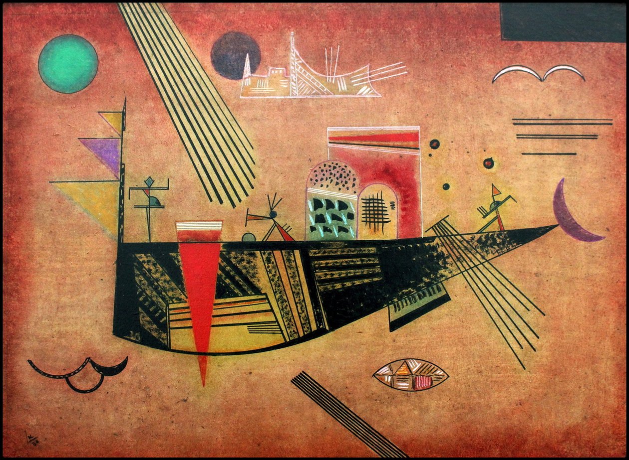 ""Launisch"" (rozmarný) obraz Vasilije Kandinského (nebo Wassily Kandinského nebo Kandinského od Wassily Kandinsky