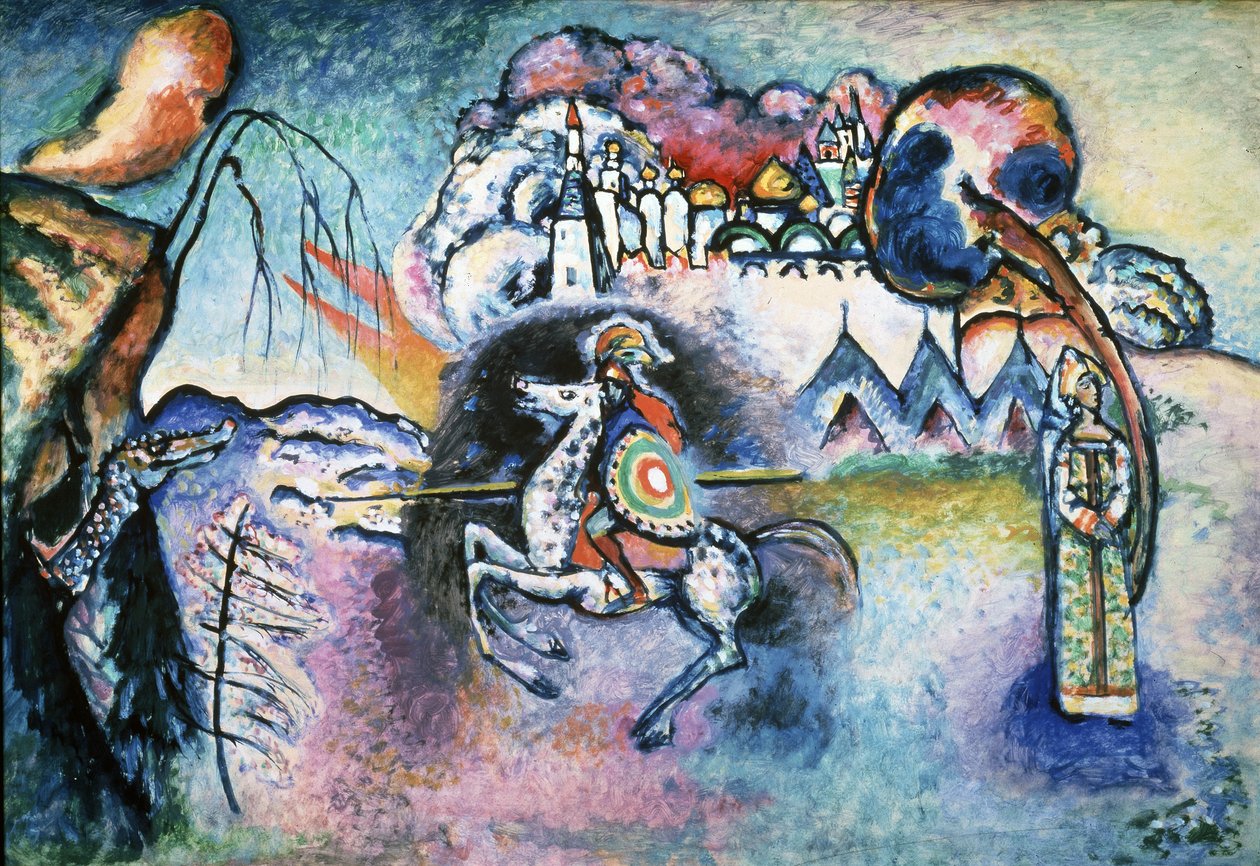 "" Le Cavalier (Den svatého Jiří) "" Den malířů Vasilij Kandinskij od Wassily Kandinsky