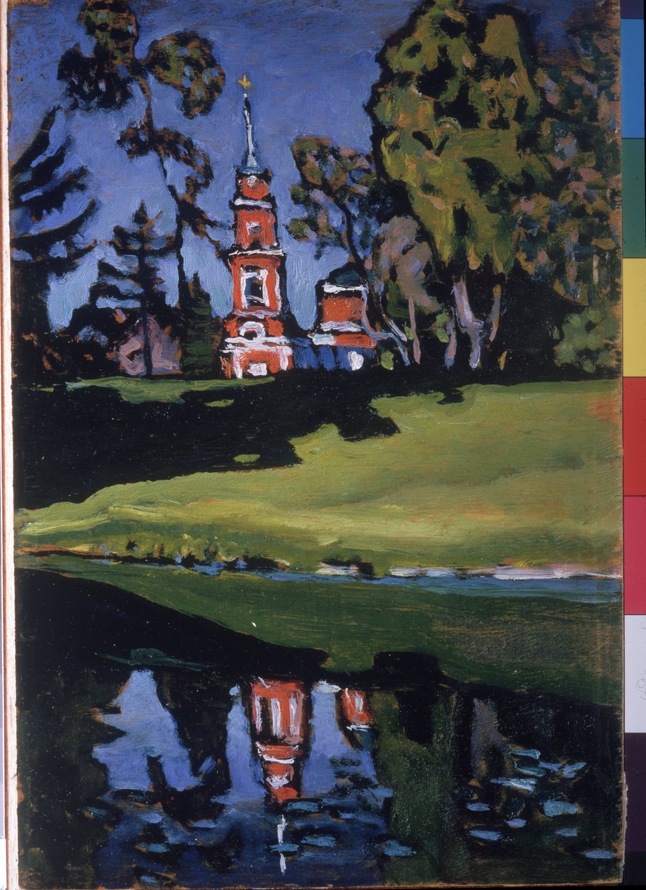 ""Červený kostel"" Obraz Vasilije Kandinského (nebo Wassily Kandinského nebo Kandinského od Wassily Kandinsky
