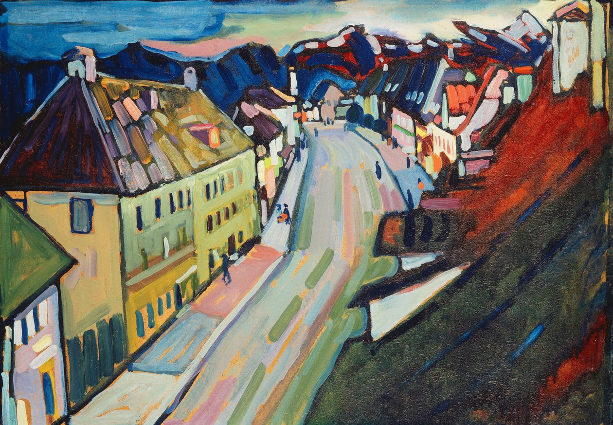 Murnau-upper Market Street; Marnau-Obermarkt od Wassily Kandinsky