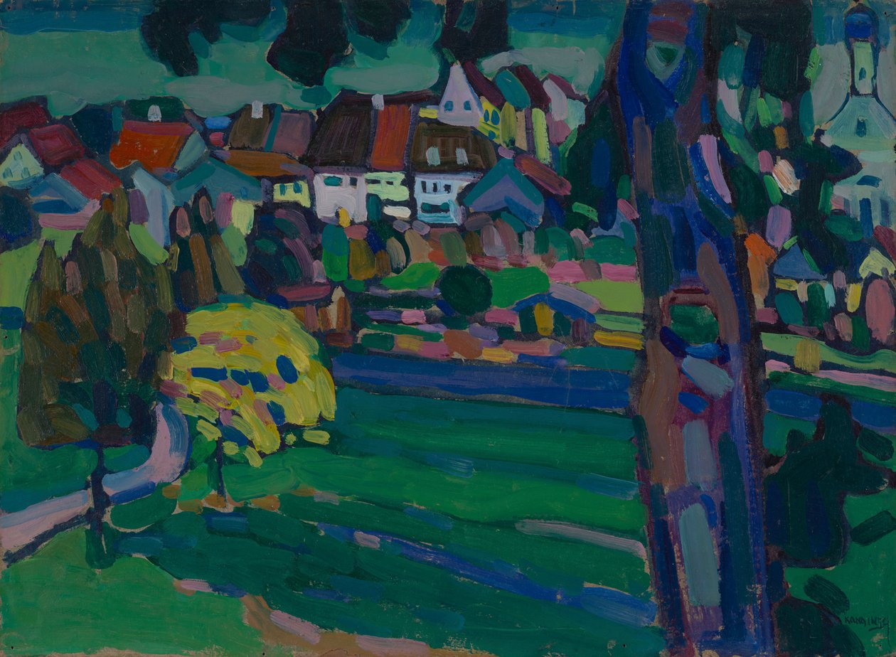 Murnau - Studie pro "Krajinu s kmenem stromu" od Wassily Kandinsky