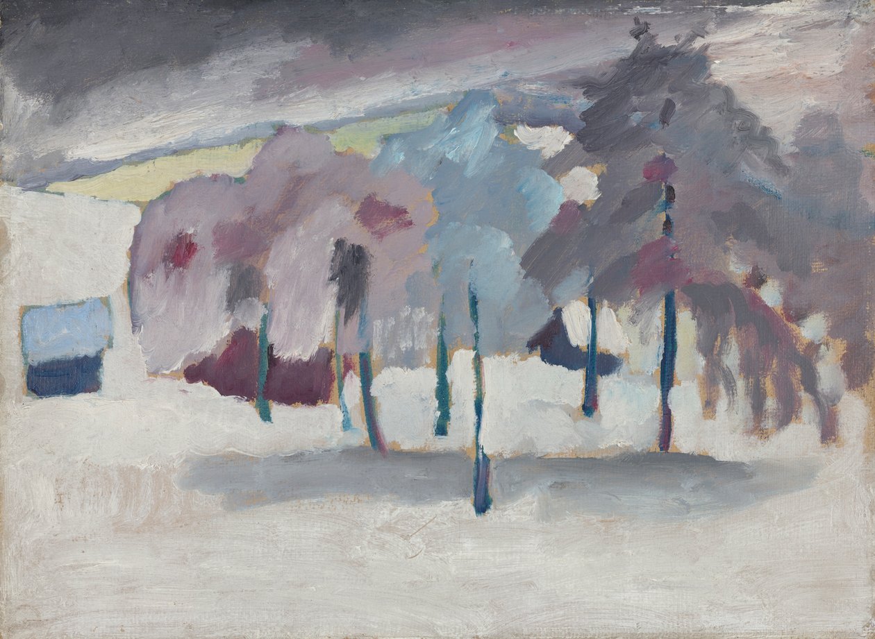 Murnau - stromy ve sněhu od Wassily Kandinsky