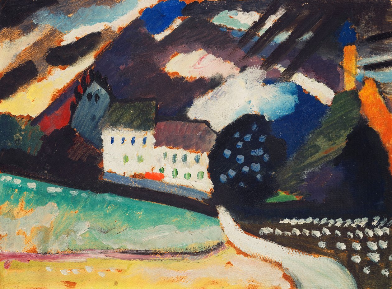 Hrad Murnau a kostel II; Murnau, hrad a kostel II od Wassily Kandinsky