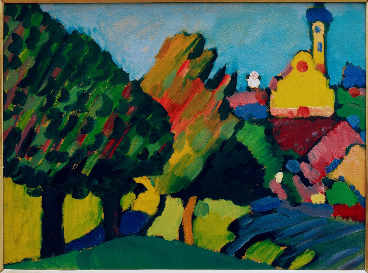Murnau - Podzimní krajina s kostelem od Wassily Kandinsky