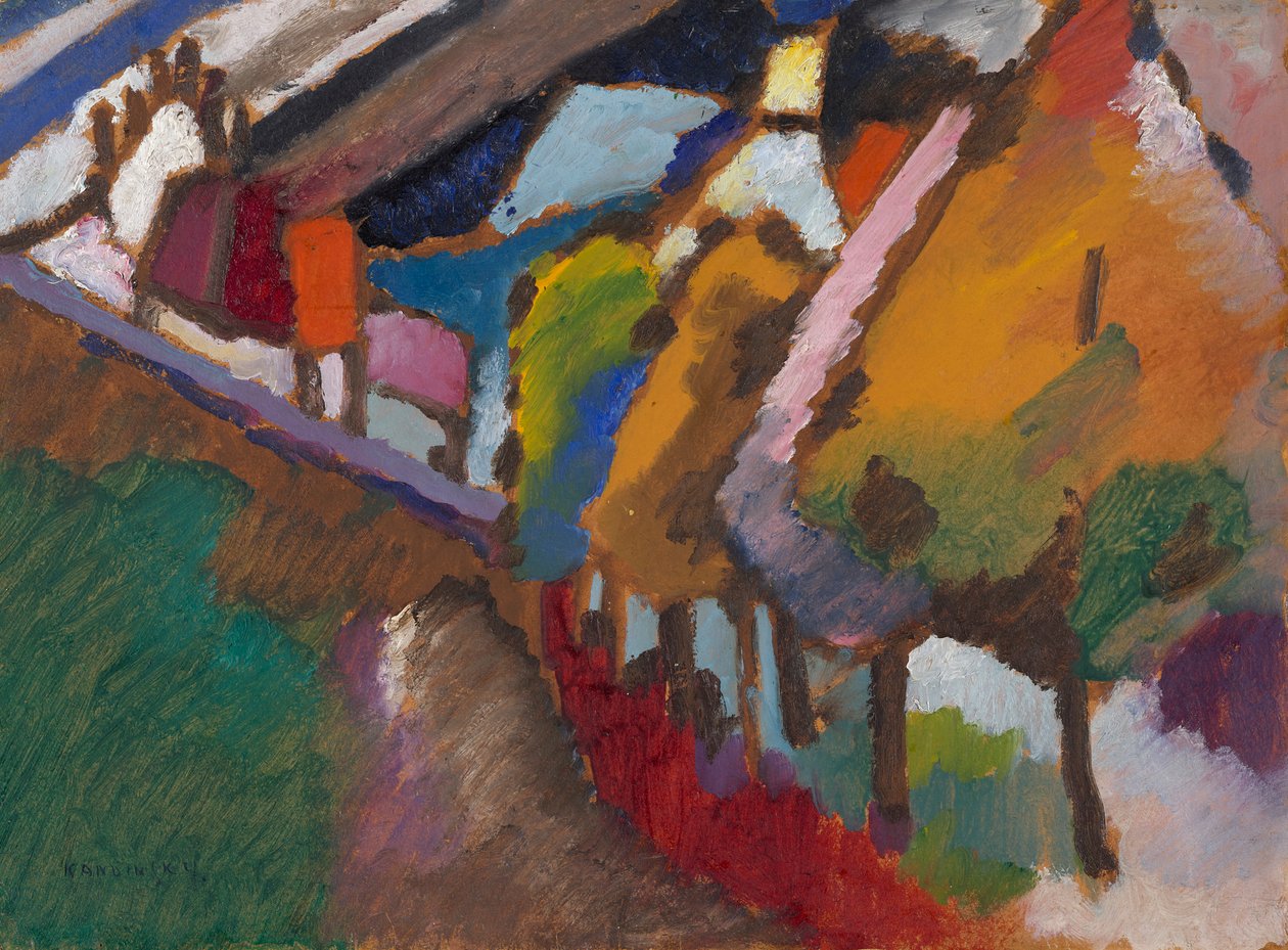 Murnau - hrad a kostel od Wassily Kandinsky