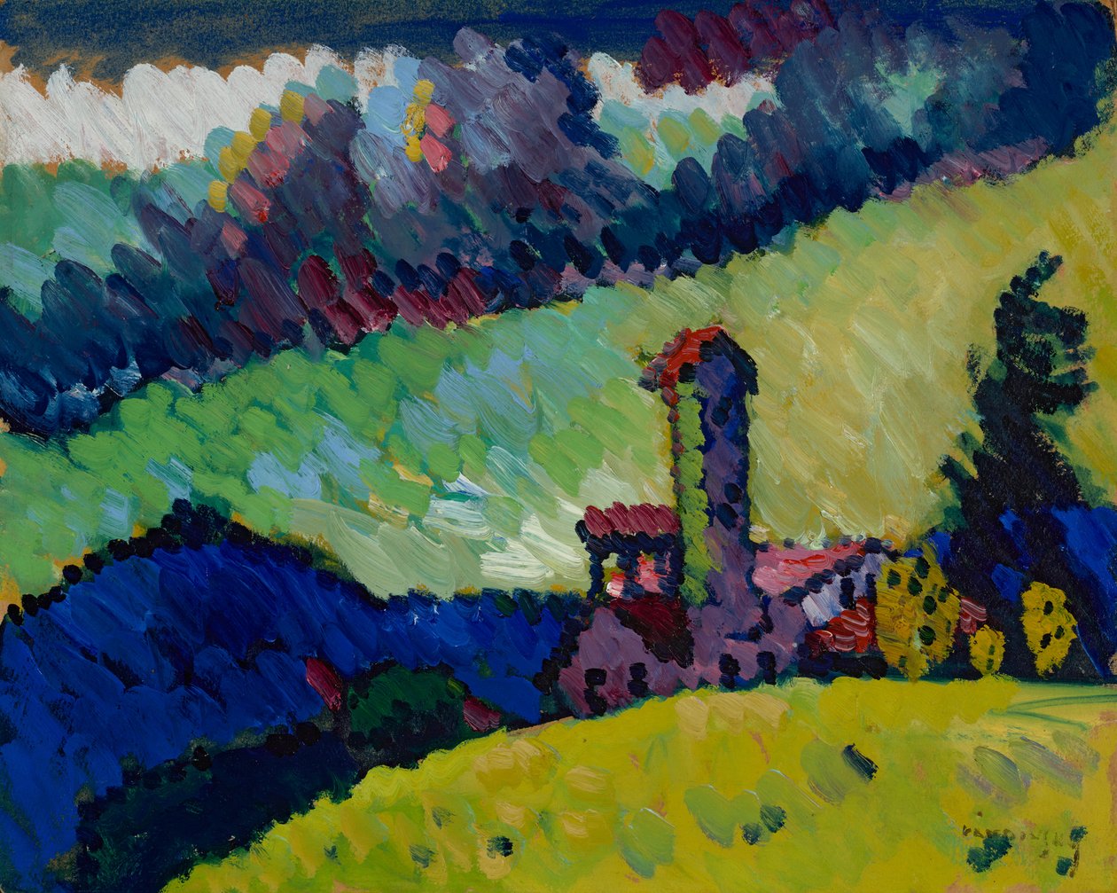Murnau - Studie na "Krajina s věží" od Wassily Kandinsky