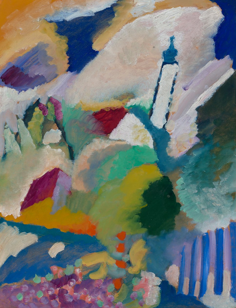 Murnau s kostelem I od Wassily Kandinsky