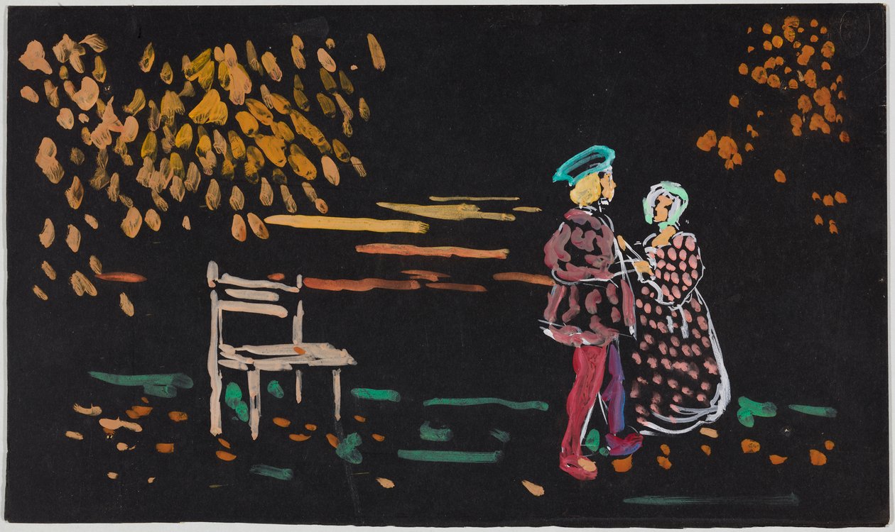 Pár pod podzimními stromy od Wassily Kandinsky
