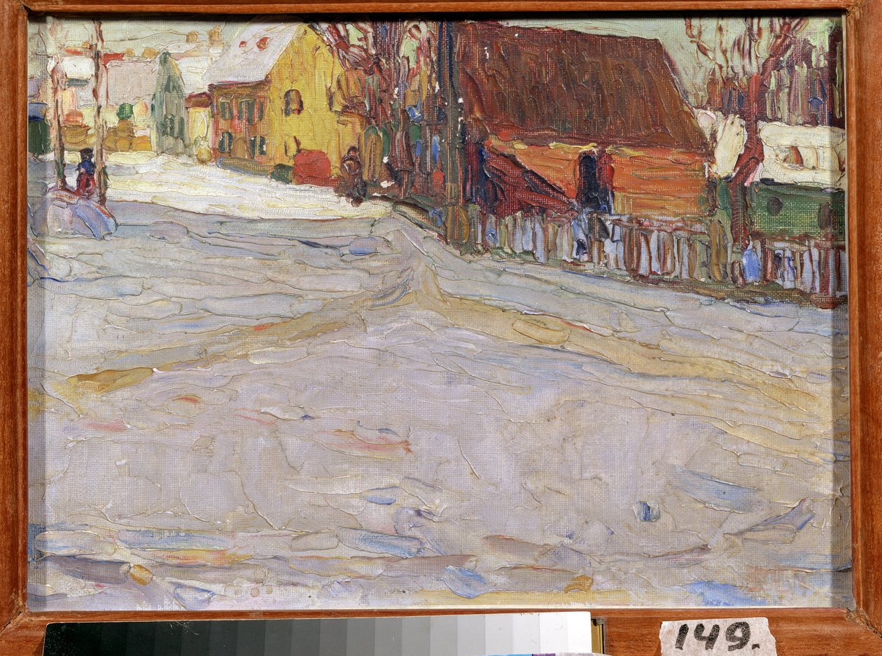 Městská krajina (City Landscape). Obraz Vasilije Kandinského (nebo Wassily Kandinského či Kandinského od Wassily Kandinsky