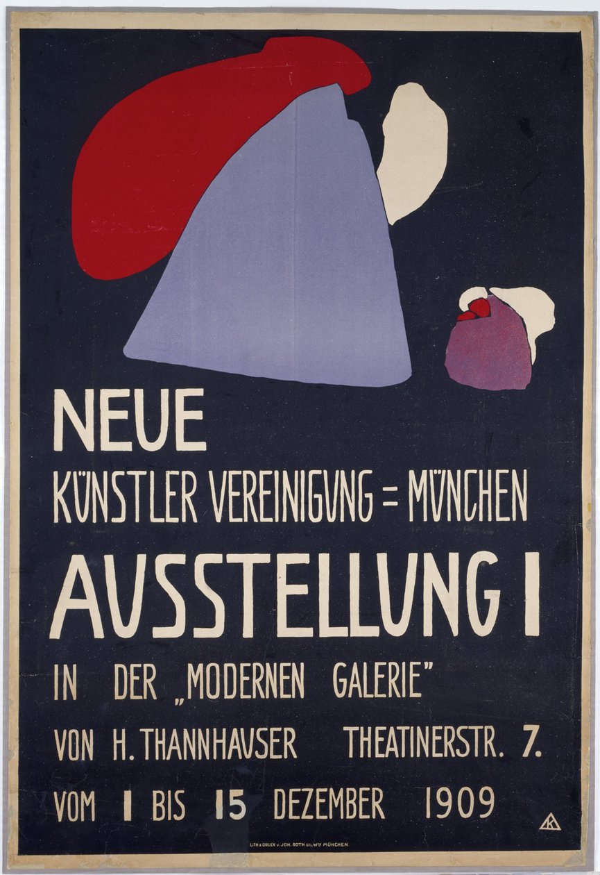 Plakát k první výstavě Neue Künstlervereinigung Munich od Wassily Kandinsky