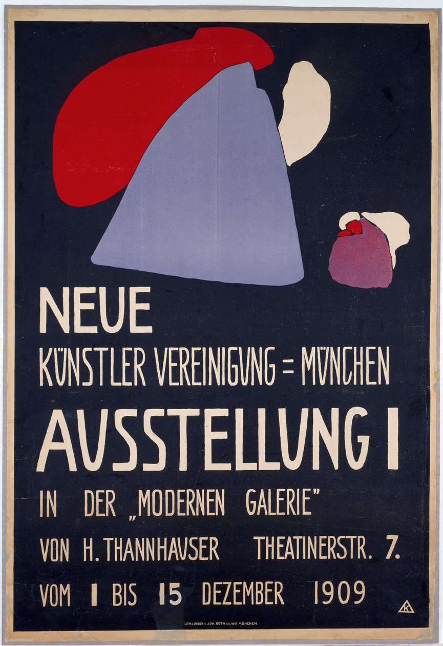 Plakat für die erste Ausstellung der Neuen Künstlervereinigung München od Wassily Kandinsky