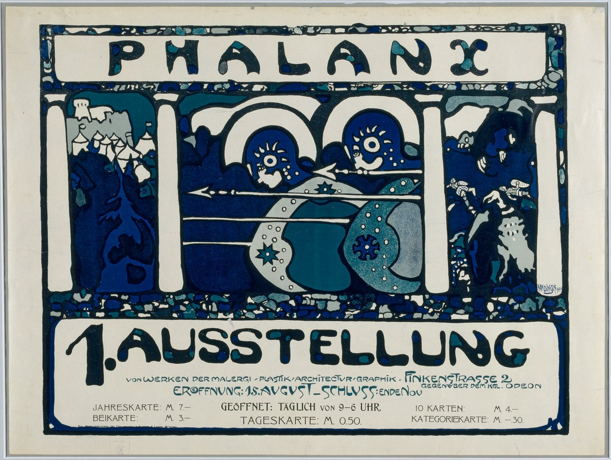Plakát k první výstavě Falangy od Wassily Kandinsky