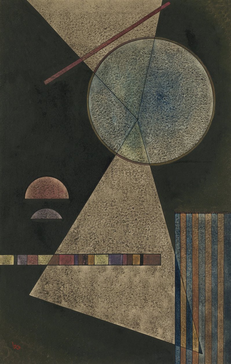 ""Point de rendez vous"" (místo setkání) Akvarel a kvaš de Vassily Kandinsky (ou Wassily Kandinski nebo Kandinskij od Wassily Kandinsky