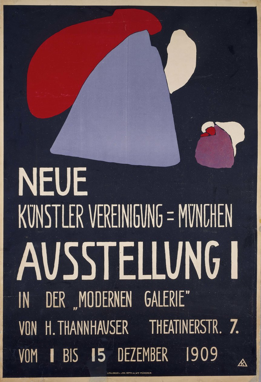 Plakát k 1. výstavě Neue Künstlervereinigung München..., 1909. od Wassily Kandinsky