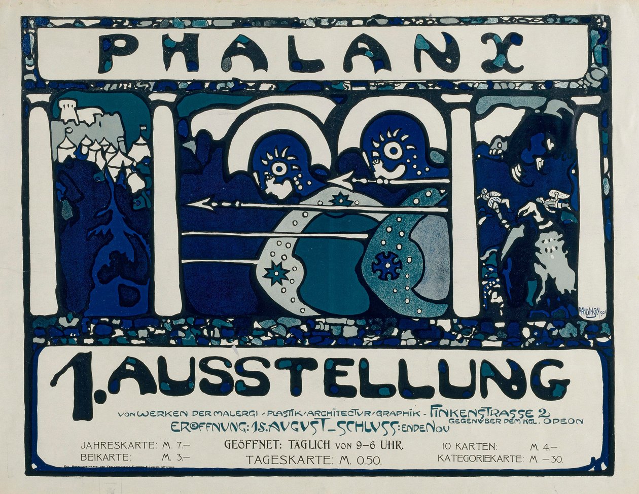 Plakát k 1. výstavě Falangy, 1901. od Wassily Kandinsky
