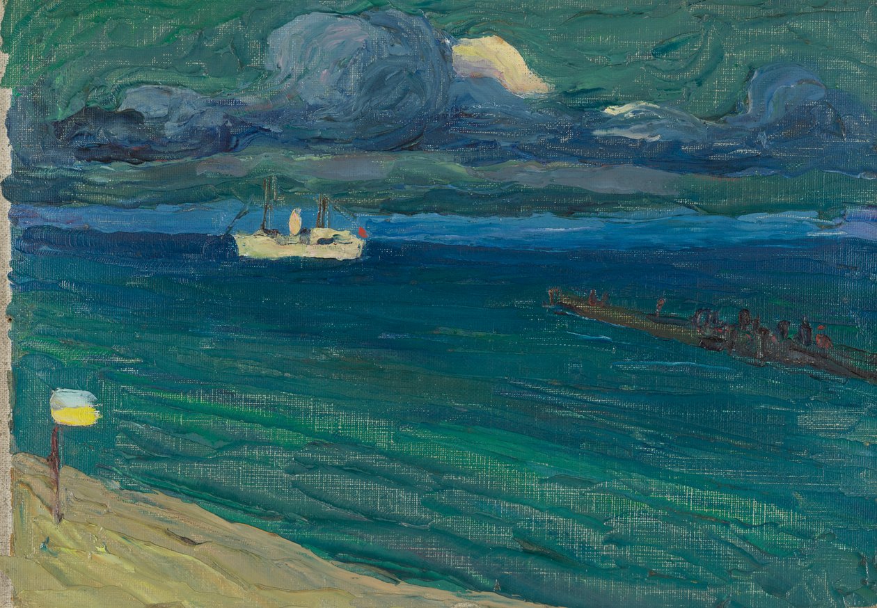 Rapallo - Přímořská krajina s parníkem od Wassily Kandinsky
