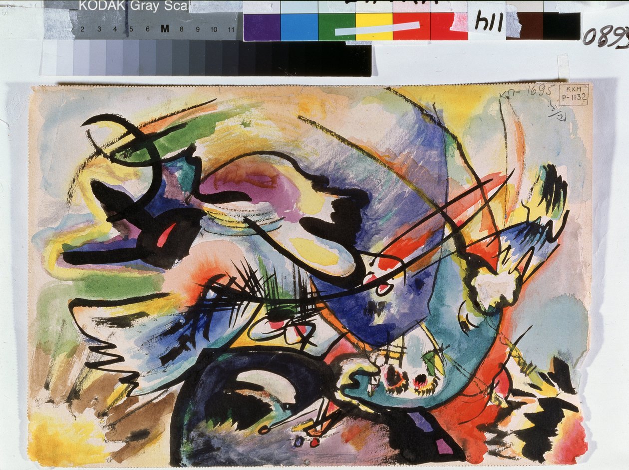 ""Červená a černá"" Malba Vasilije Kandinského (nebo Wassily Kandinského nebo Kandinského od Wassily Kandinsky