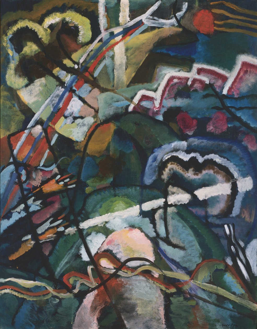 Skica I pro malbu s bílým okrajem Skica I pro malbu s bílým okrajem, 1913 od Wassily Kandinsky