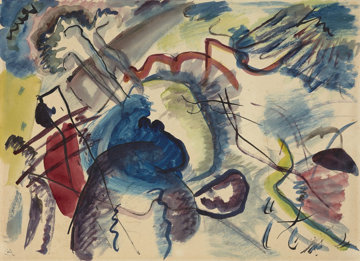 Skica pro malbu s bílým okrajem Návrh na malbu s bílým okrajem, 1913 od Wassily Kandinsky
