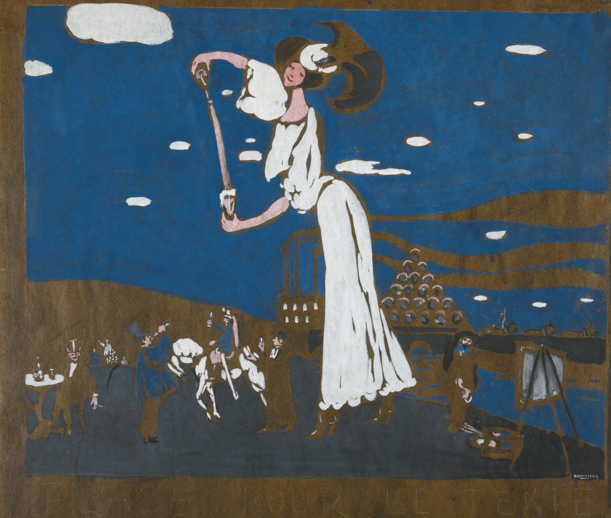 Náčrt pro plakát pro francouzský pivovar, 1906-1907 od Wassily Kandinsky