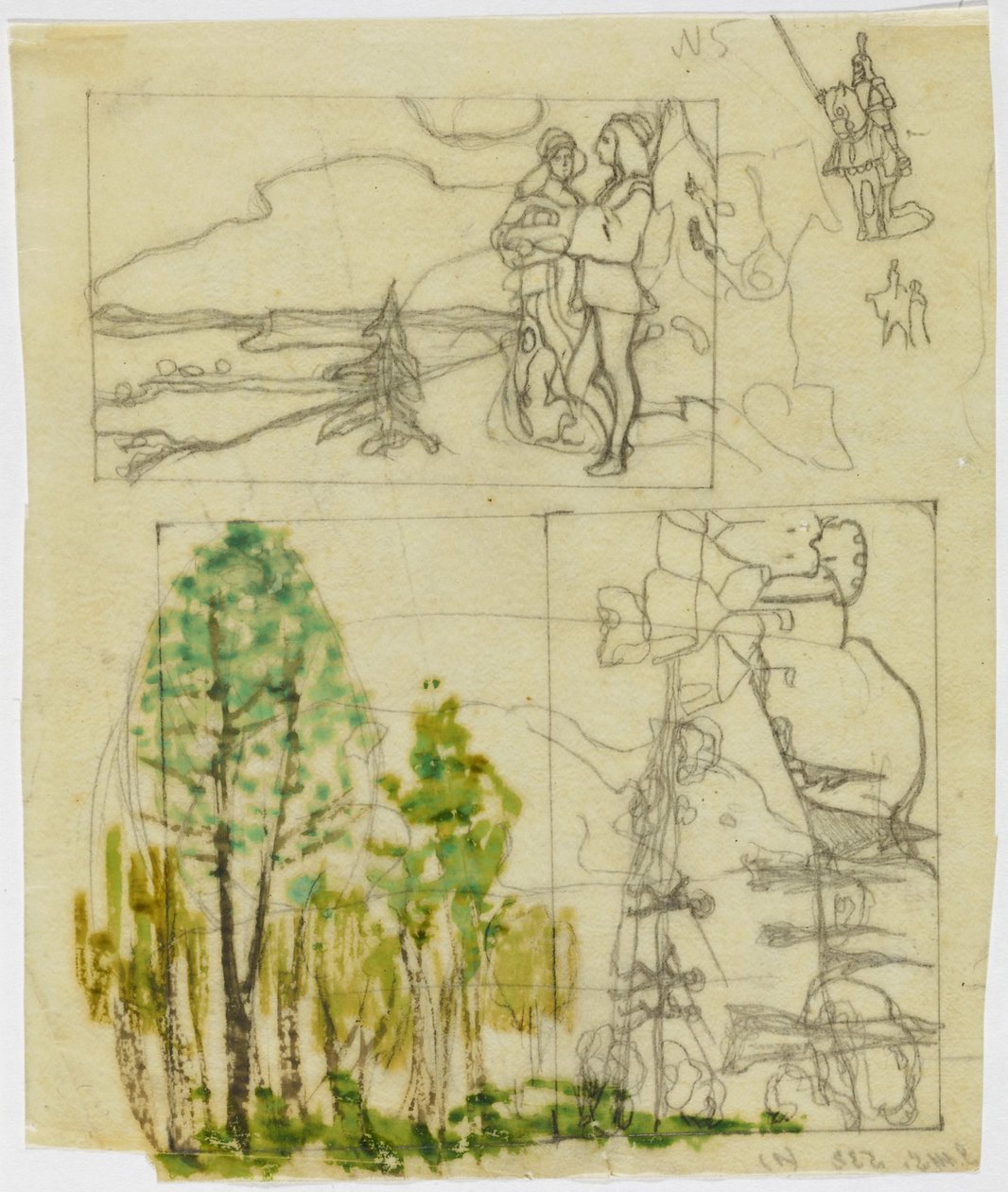 Náčrt se středověkou tématikou od Wassily Kandinsky