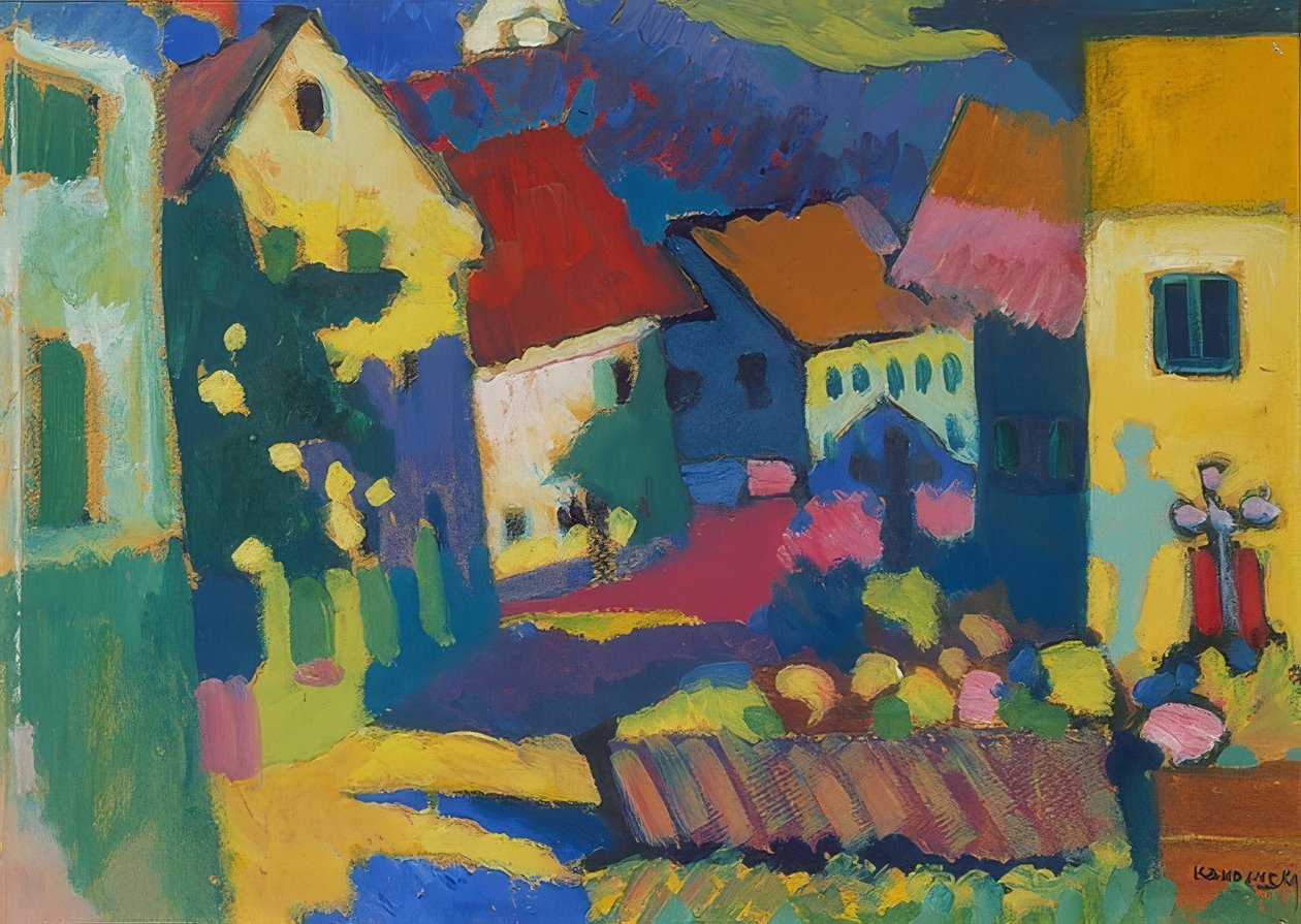 Ulice v Murnau. Kolem 1909-14 od Wassily Kandinsky