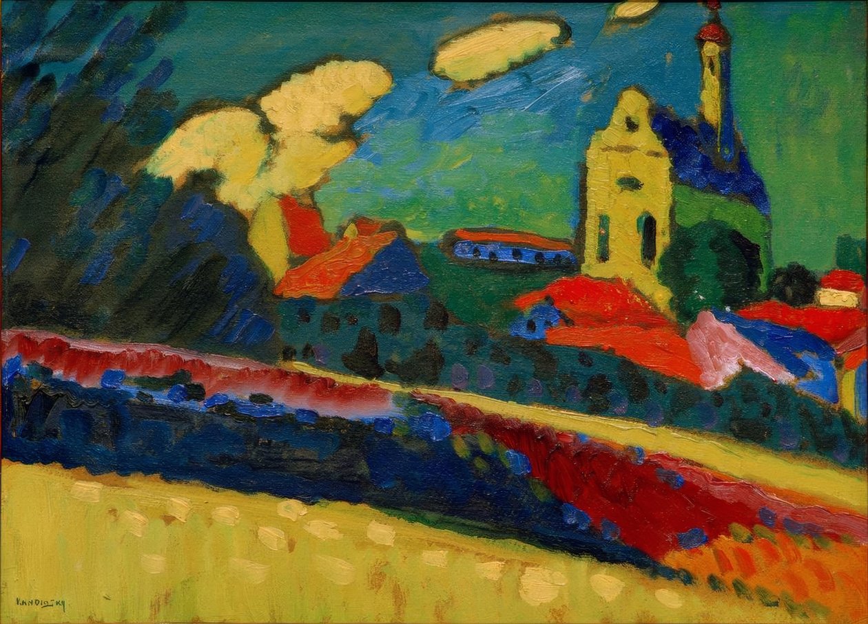 Studie Murnau - Krajina s kostelem od Wassily Kandinsky