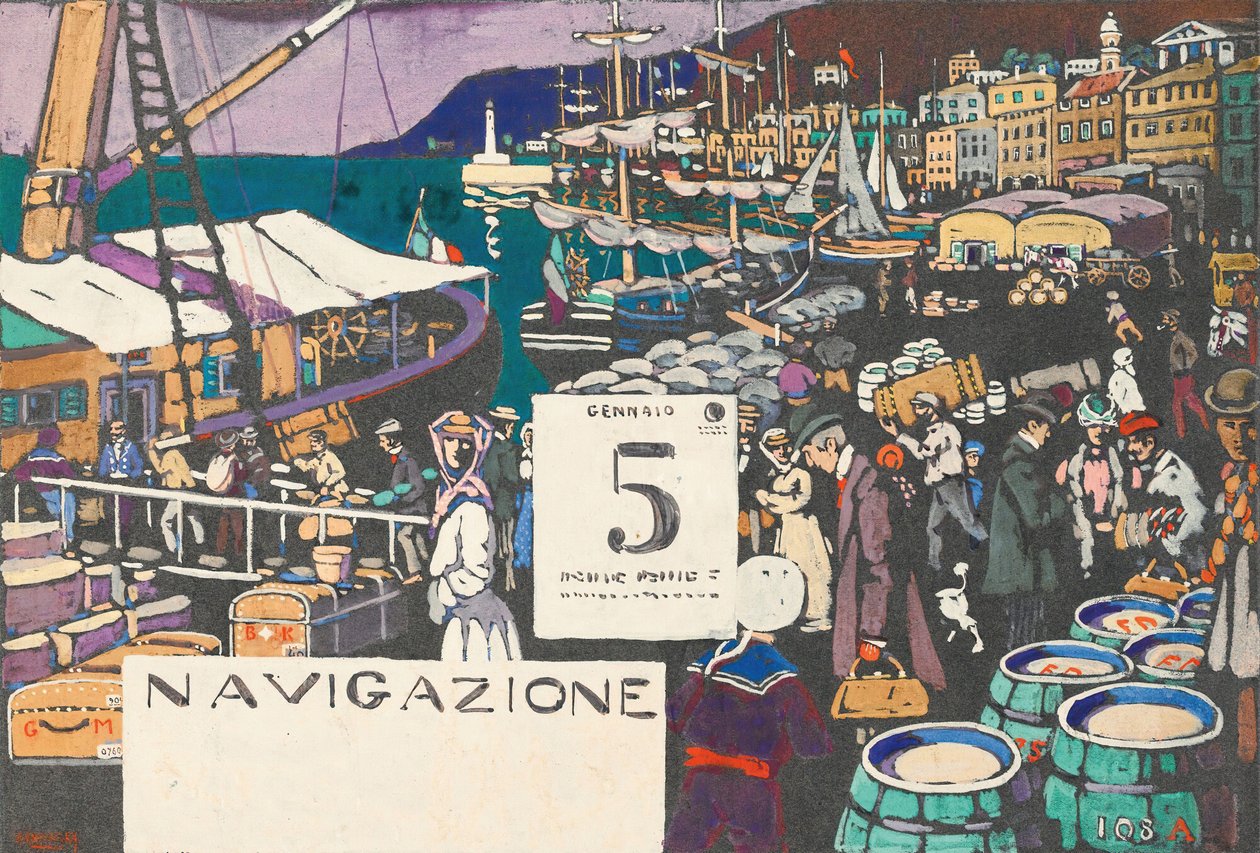 Studie pro lodní plakát, 1906. od Wassily Kandinsky