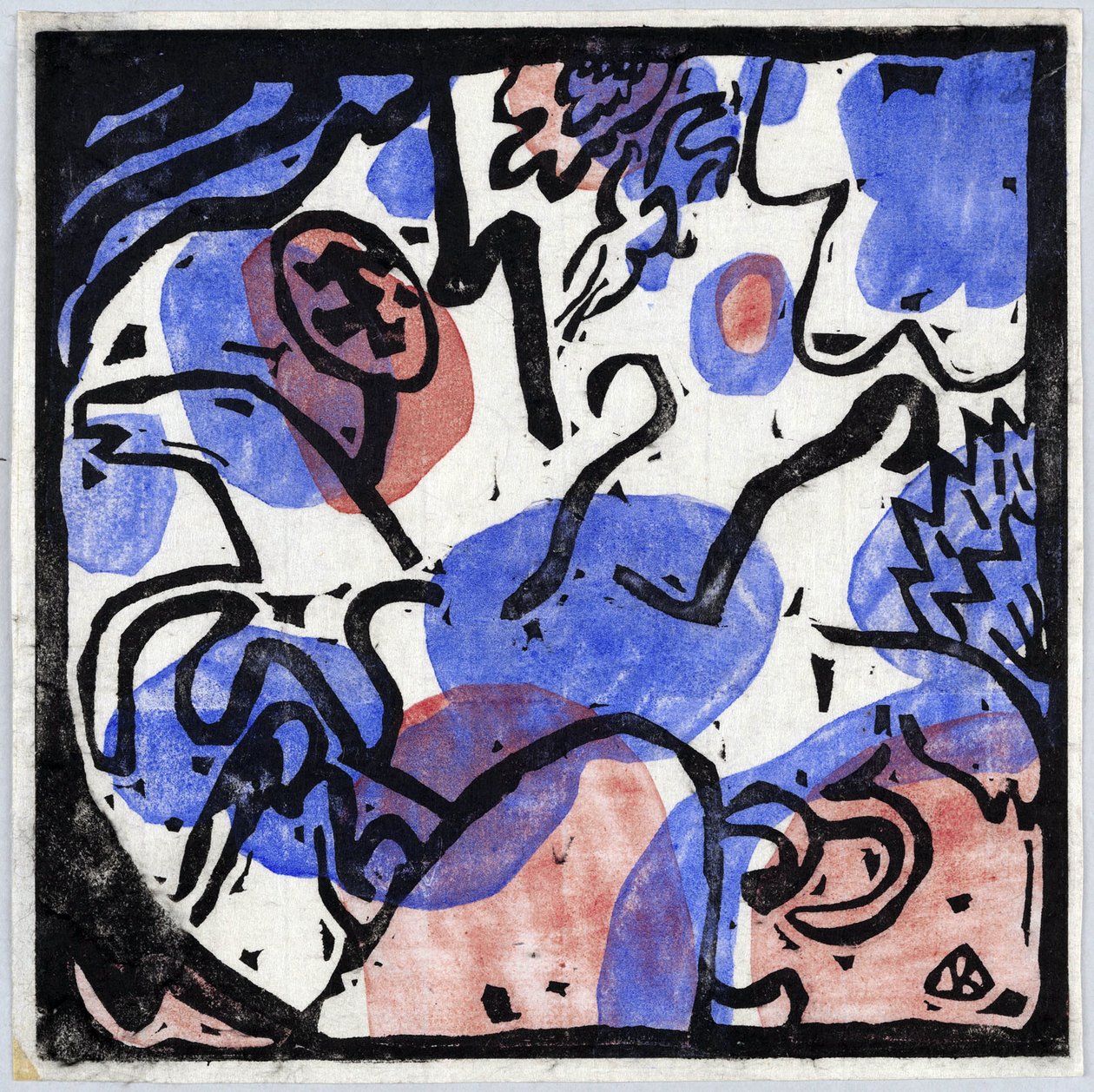 ""Tři jezdci v červené, modré a černé"" Obraz od Wassily Kandinsky (nebo Wassily Kandinski nebo Kandinskij od Wassily Kandinsky