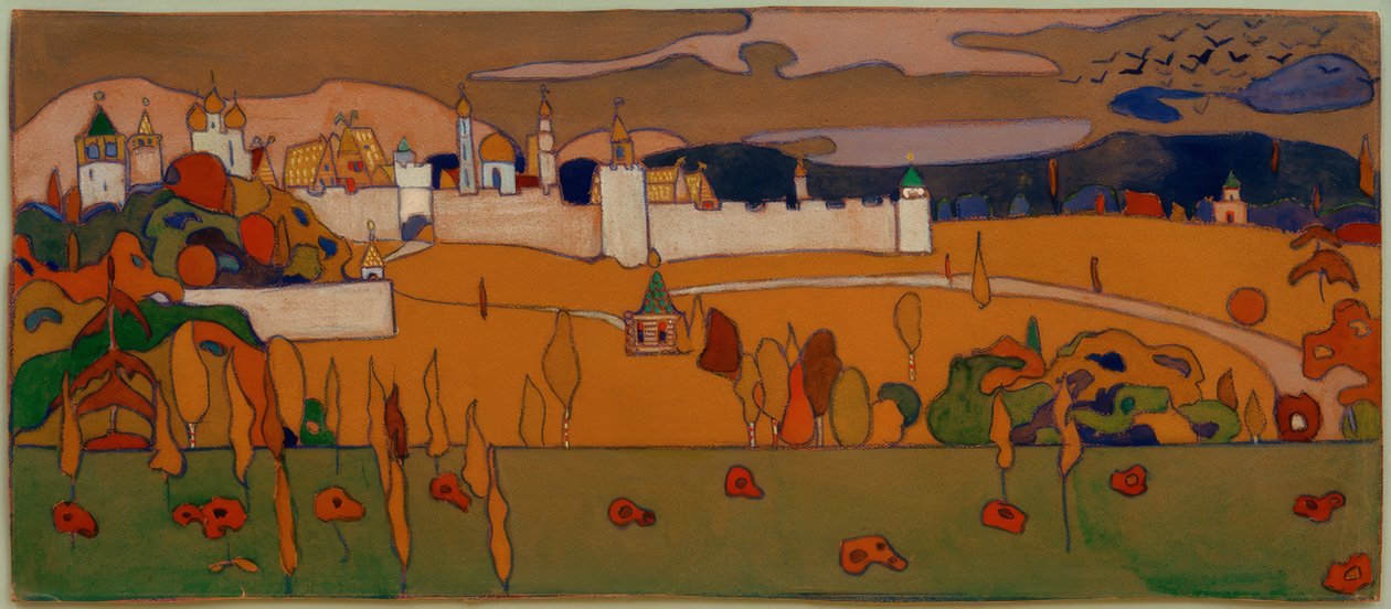 Opevněné město v podzimní krajině od Wassily Kandinsky