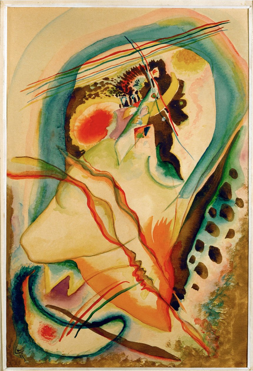 Kompozice bez názvu (akvarel na papíře) od Wassily Kandinsky