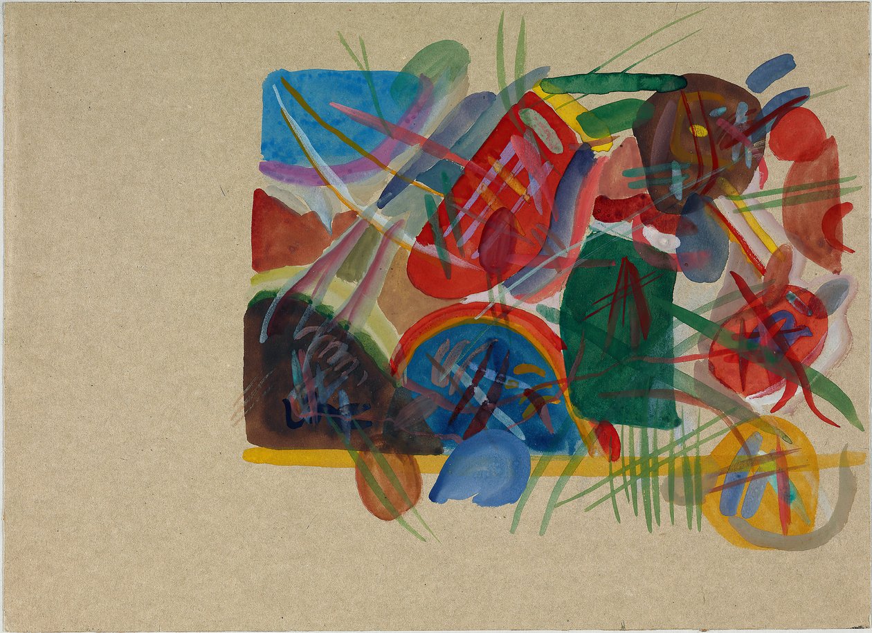 Akvarel s lesem a duhou, 1913. od Wassily Kandinsky
