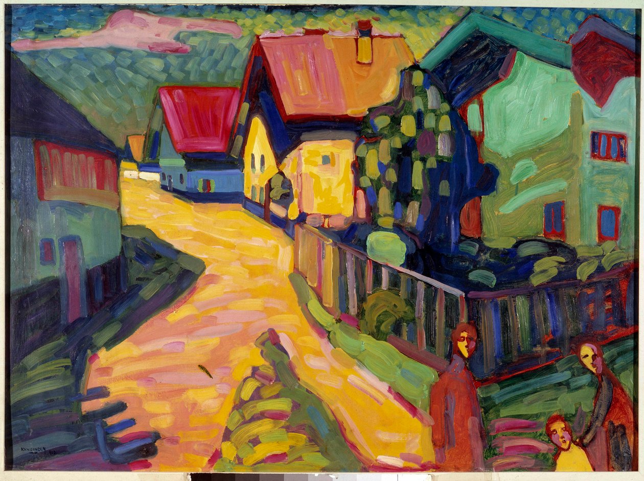 Žena na ulici v Murnau, 20. století (malba) od Wassily Kandinsky