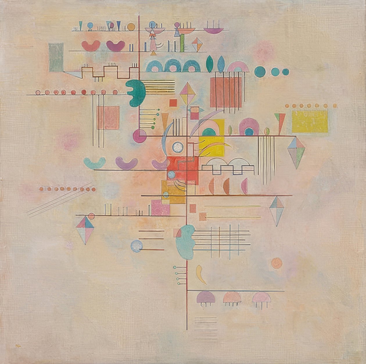 Zarter Aufstieg (Lasné stoupání). 1934 od Wassily Kandinsky