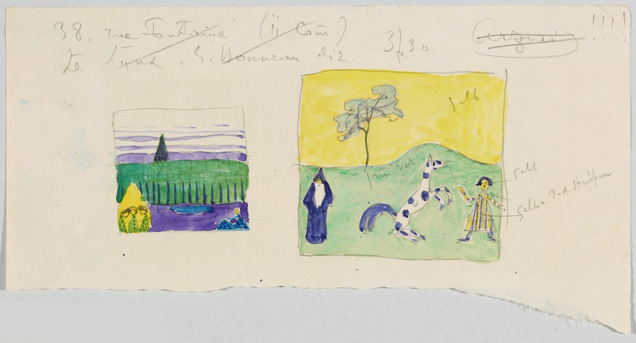 Zwei Landschaften mit Staffage od Wassily Kandinsky