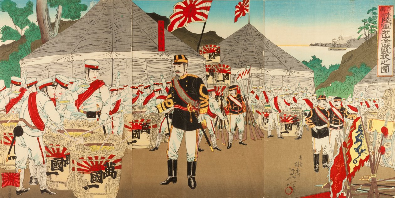 Triumfální Návrat vítězné japonské císařské armády z Asanu od Watanabe Nobukazu