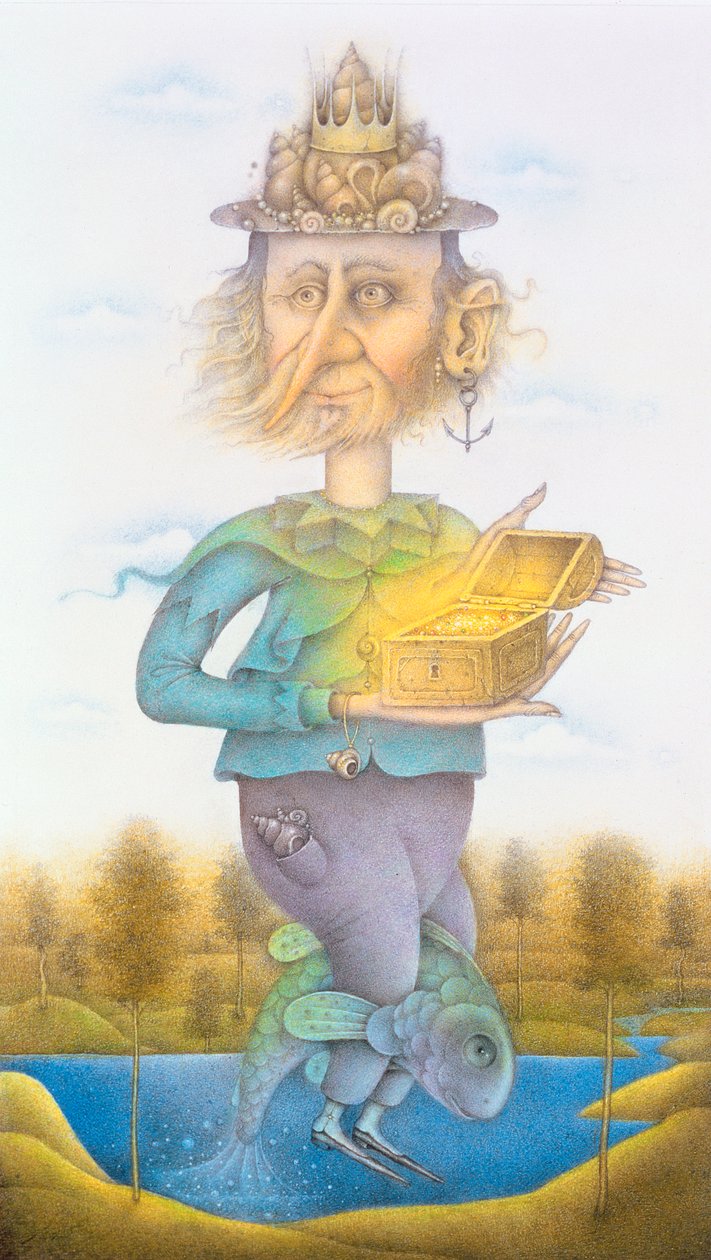 Neptun (tužka a barevné pastelky na papíře) (pár 155032) od Wayne Anderson